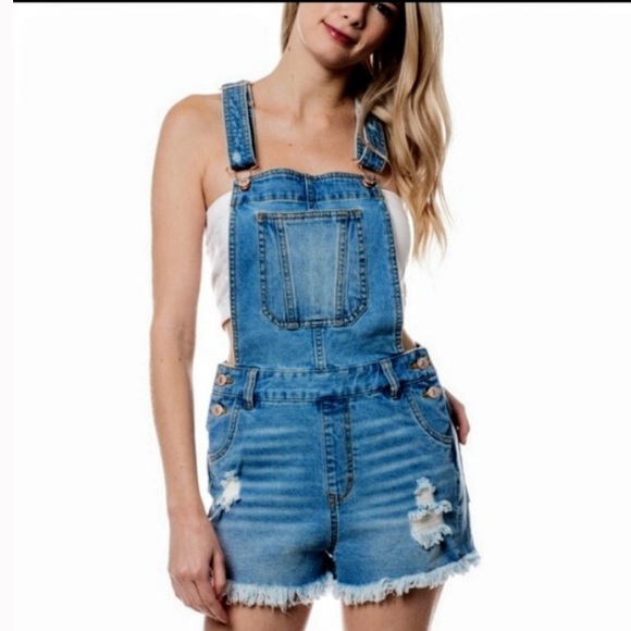 Love Tree Denim - Love Tree distressed denim overalls S